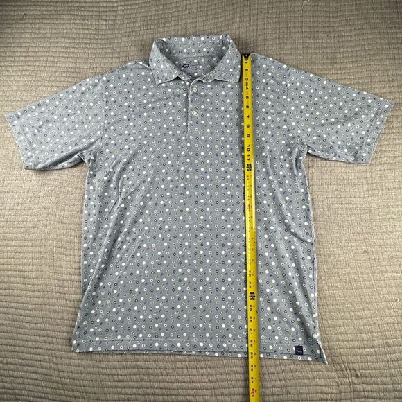 Onward Reserve Performance Polo Mens L Blue Pattern Geometric Golf Short Sleeve - Picture 2 of 8